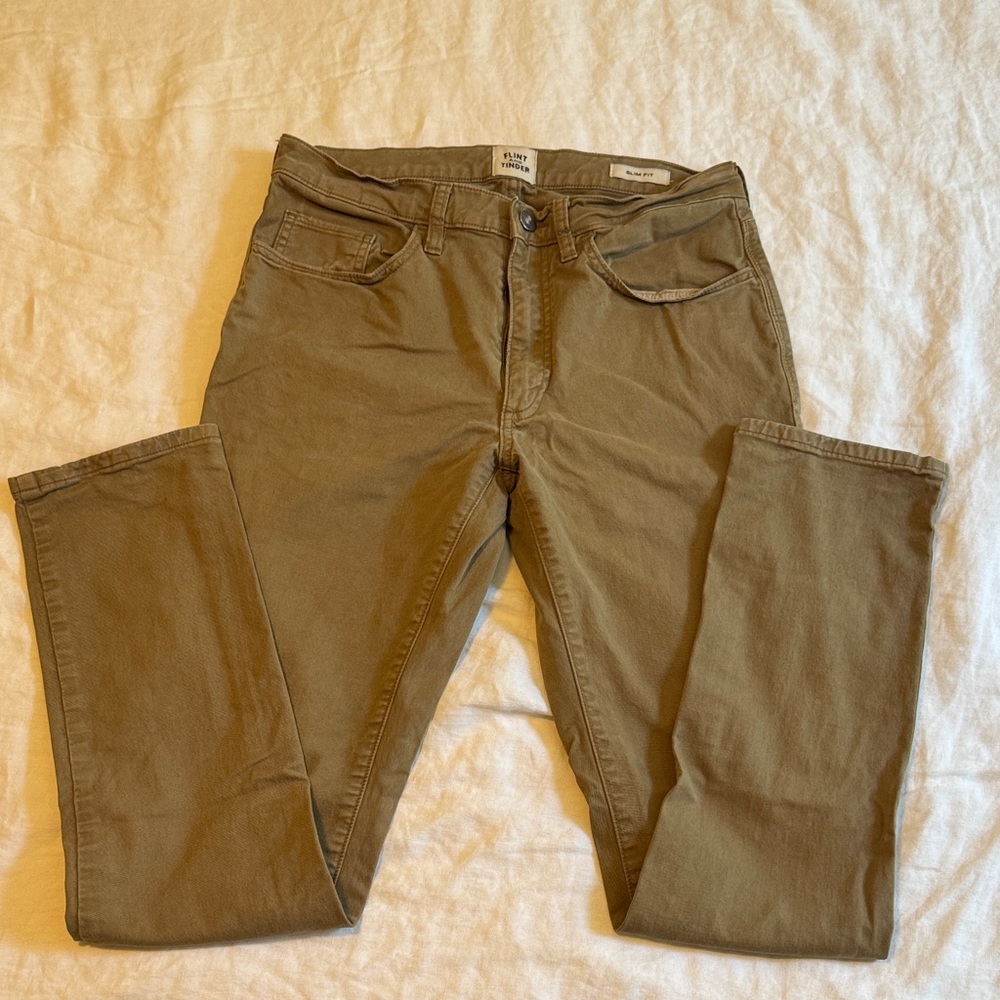 Flint & Tinder Khaki Slim Fit Chinos